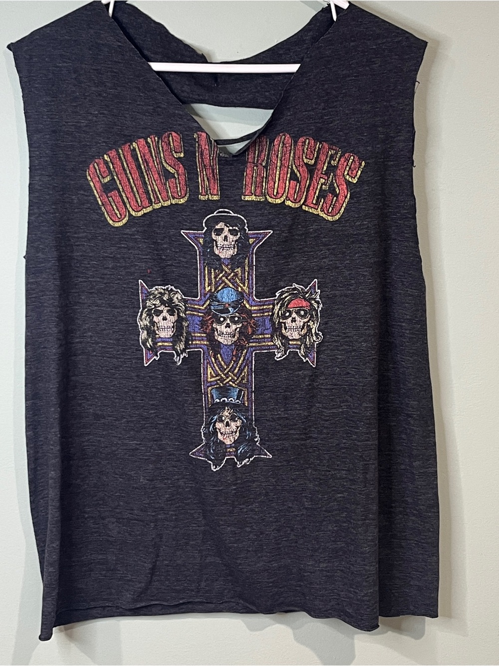 Women's Sleeveless Graphic Muscle Tee - Charcoal
